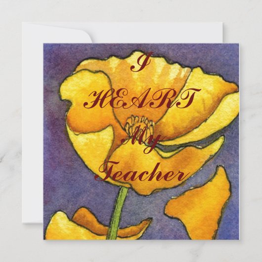 「私のハート」の先生葉書 (正面)