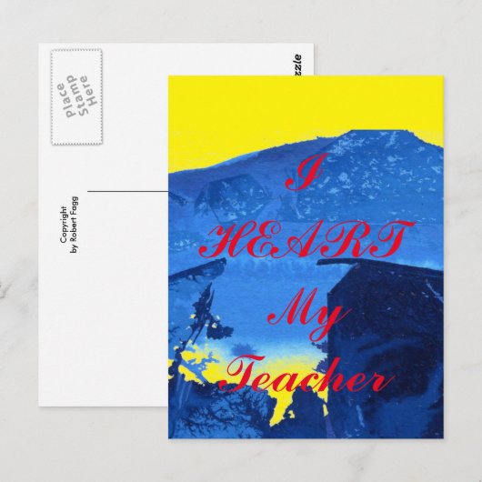 「私のハート」の先生葉書 ポストカード (正面/裏面)