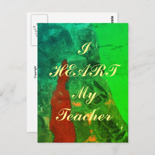 「私のハート」の先生葉書 ポストカード (正面/裏面)
