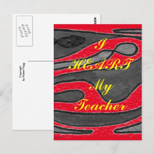 「私のハート」の先生葉書 ポストカード (正面/裏面)