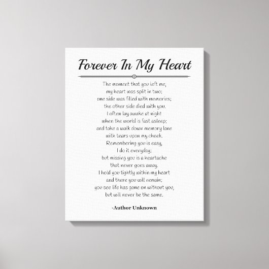 私のハート キャンバスプリント (正面)