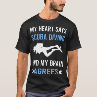 私のハート スキューバ ダイバー Tシャツ