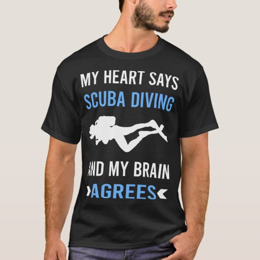 私のハート スキューバ ダイバー Tシャツ (正面)