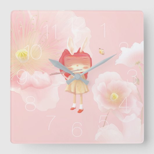 私のハート スクエア壁時計 (正面)