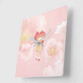 私のハート スクエア壁時計 (傾斜)