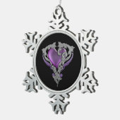 私のハート スノーフレークピューターオーナメント (右)