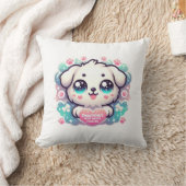 私のハート、永遠のかわいい子犬に足跡 クッション (ブランケット)