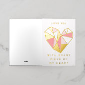 私のハート 箔グリーティングカード (外側レイダウン)