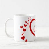 私のハート(Qalbi)のアラビア語バレンタユニークイン コーヒーマグカップ (左)