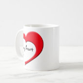 私のハートIIのマグ(赤い) コーヒーマグカップ (正面左)