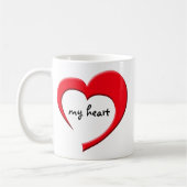 私のハートIIのマグ(赤い) コーヒーマグカップ (左)