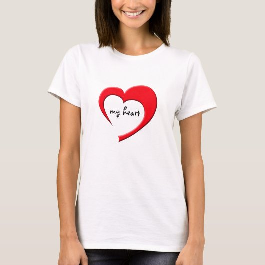 私のハートIIのTシャツ(ライトで赤い) Tシャツ (正面)