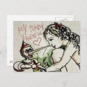 私のバおもしろいンタイン シーズンポストカード (正面/裏面)