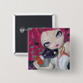 私のバイオリンボタンPinに接吻して下さい 缶バッジ (正面&裏面)