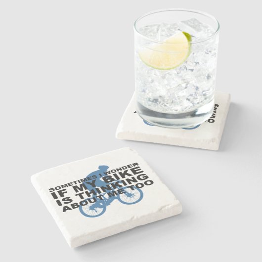 私のバイクが追随的な青について考える疑問に思って下さい ストーンコースター (横)