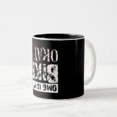 私のバイクのOkayのおもしろいなサイクリングの発言はあります ツートーンマグカップ (正面右)