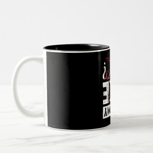 私のバイクのOkayのおもしろいなサイクリングの発言はあります ツートーンマグカップ (左)