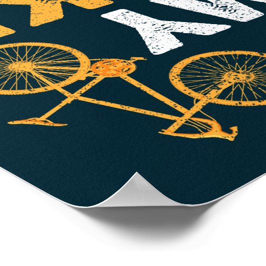 私のバイクは大丈夫か？ヴィンテージサイクリングおもしろいサイクリスト ポスター (角)