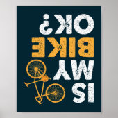 私のバイクは大丈夫か？ヴィンテージサイクリングおもしろいサイクリスト ポスター (正面)