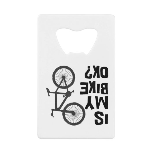 私のバイクはOKマウンテンバイおもしろいクである クレジットカード栓抜き (正面)