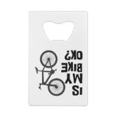 私のバイクはOKマウンテンバイおもしろいクである クレジットカード栓抜き (裏面)