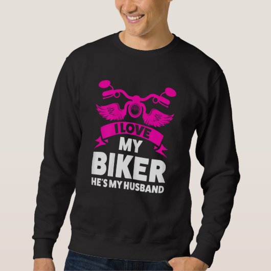 私のバイクもしくは自転車に乗る人が大好き夫のバイク スウェットシャツ (正面)