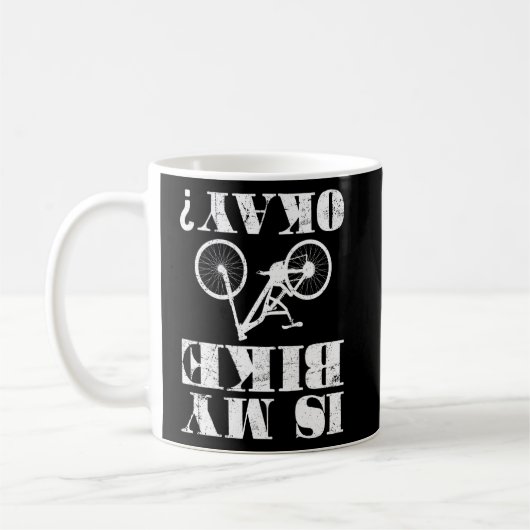 私のバイクOk事故乗り山サイクリング コーヒーマグカップ (左)