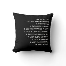 私のバケットリスト！パーソナライズされた装飾用クッション