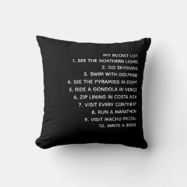 私のバケットリスト！パーソナライズされた装飾用クッション クッション