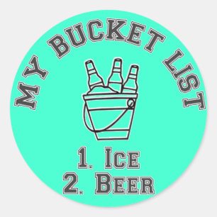 私のバケツのリストのユーモア-氷及びビール ラウンドシール