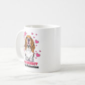 私のバセットは私のバレンタインデーかわいいバセットハウンド犬 コーヒーマグカップ (正面左)