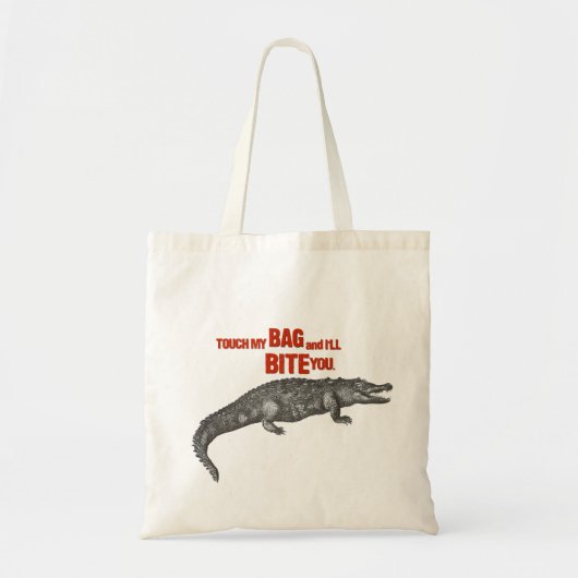 私のバッグに触れれば私はかみます トートバッグ (正面)