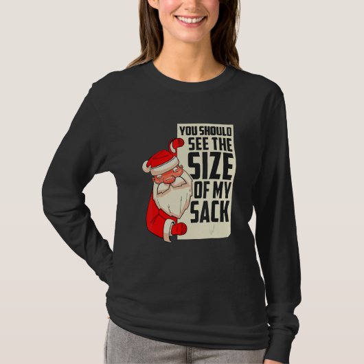 私のバッグの大きさを見て ホリデーシーズン Tシャツ (正面)