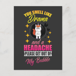私のバブルから出て行け、ドラマクイーン、可愛いユニコーン ポストカード