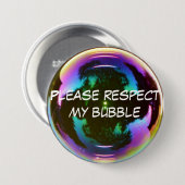 「私のバブルを尊重してください」ボタン 缶バッジ (正面&裏面)