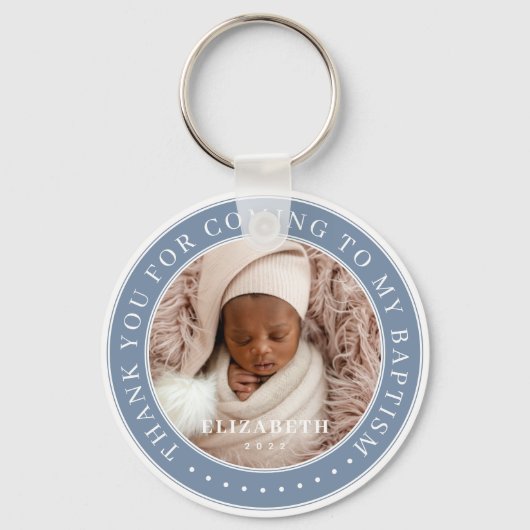 私のバプテスマ来の写真に感謝モダンする キーホルダー (正面)