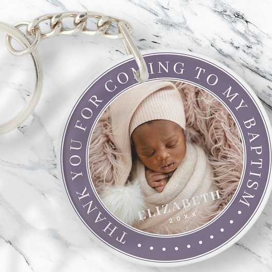 私のバプテスマ来の写真に感謝モダンする キーホルダー