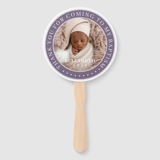 私のバプテスマ来の写真に感謝モダンする ハンドファン (裏面)