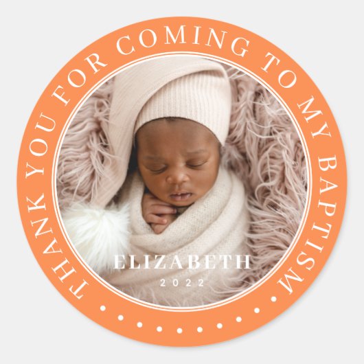 私のバプテスマ来の写真に感謝モダンする ラウンドシール (正面)