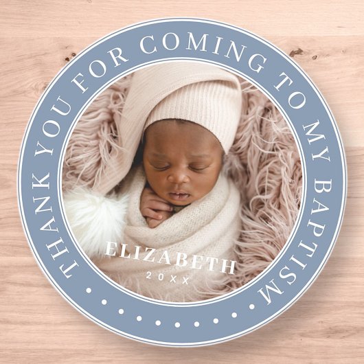 私のバプテスマ来の写真に感謝モダンする ラウンドシール