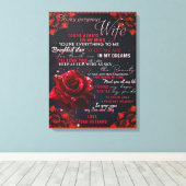 私のバラ妻への誕生日ギフト、カップル妻ギフト キャンバスプリント (インサイチュ (ウッドフロア))