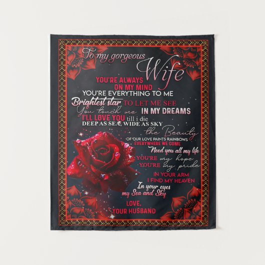 私のバラ妻への誕生日ギフト、カップル妻ギフト タペストリー (正面)
