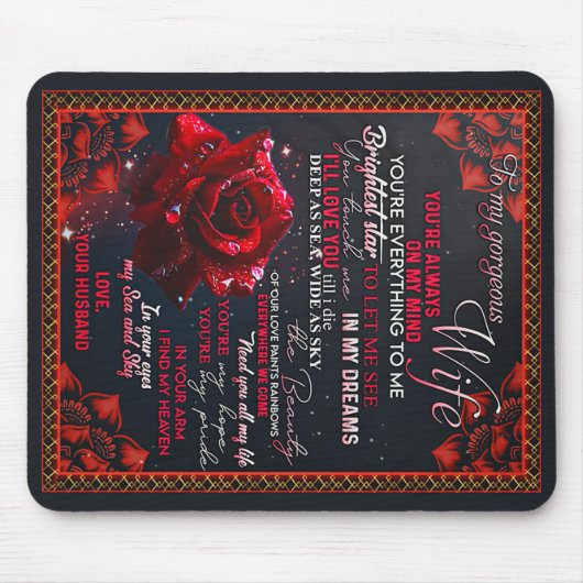 私のバラ妻への誕生日ギフト、カップル妻ギフト マウスパッド (正面)