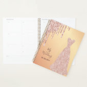 私のバラ結婚金ゴールドグリッターはブライダルドレス プランナー手帳 (ディスプレー)