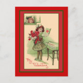 私のバレンタインかわいいヴィンテージアートカードとポストカード シーズンポストカード (正面)