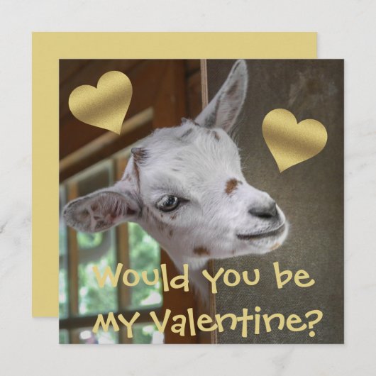 私のバレンタインなの？ヤギおもしろいバレンタイン (正面/裏面)