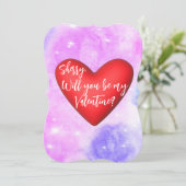 「私のバレンタインにしてくれるか?」 挨拶パーソナライズされた カード (スタンド正面)