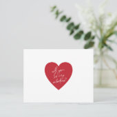 「私のバレンタインにしてくれるか?」赤いハートはがき シーズンポストカード (スタンド正面)