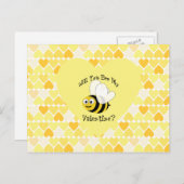 私のバレンタインにしてくれる?黄色のハート シーズンポストカード (正面/裏面)