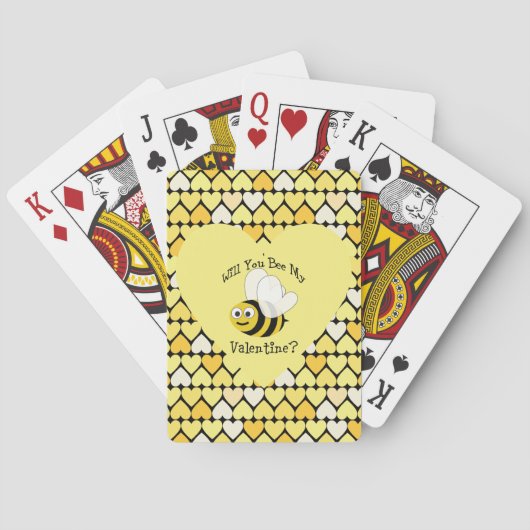 私のバレンタインにしてくれる?黄色のハート トランプ (裏面)